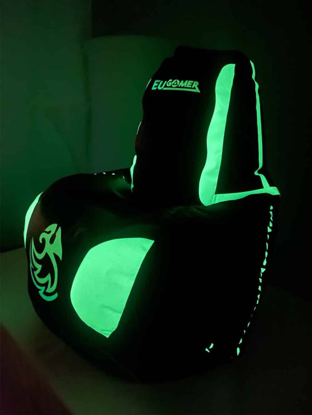 Puff Grande EUGAMER luminoso - Confort y estilo gamer en la oscuridad - Imagen 2
