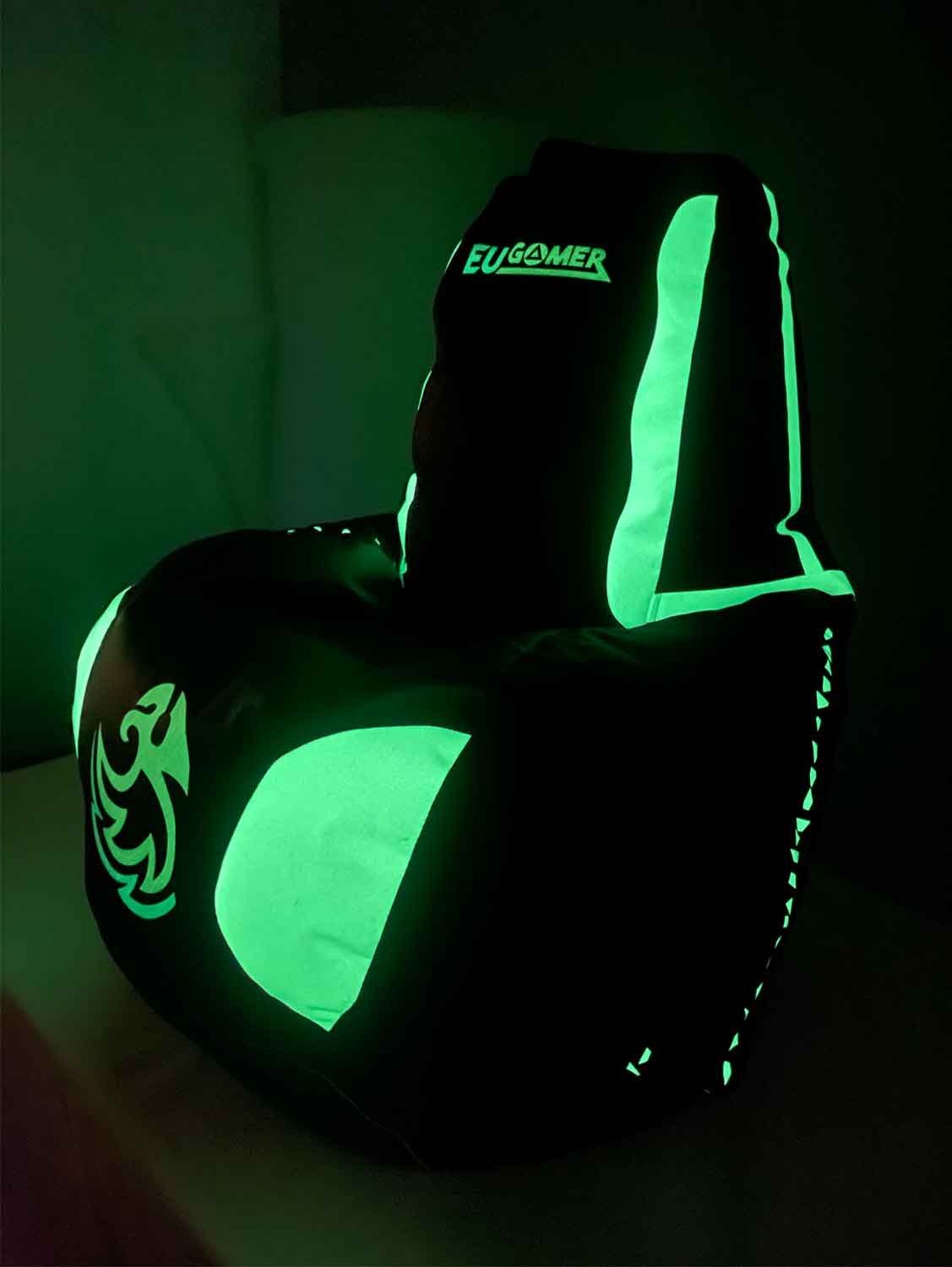 Puff Grande EUGAMER luminoso - Confort y estilo gamer en la oscuridad - Imagen 2